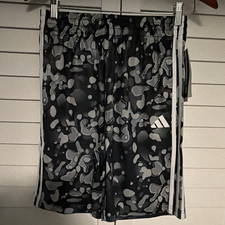 adidas AEROREADY Boys Camo Athletic Shorts Regular Fit Black/Gray L 14/16