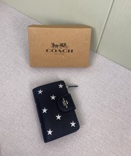 Medium Corner Zip Wallet With Star Print CW530 Black NEW