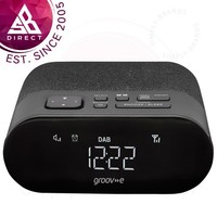 Groov-e GVCR03BK Roma Alarm Clock Radio with DAB+/FM Radio│Sleep Mode│Black│InUK