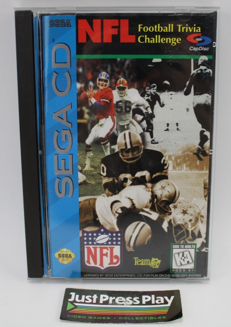 NFL Football Trivia Challenge Sega CD CIB NM Collector Grade w/ Reg. Card