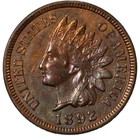 1892 Indian Head Cent 1c Uncirculated Unc Details