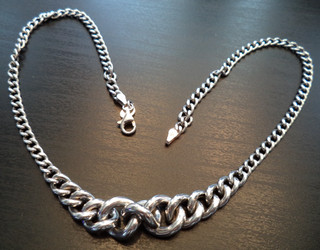 STUNNING VINTAGE ESTATE SIGNED ITALY STERLING SILVER 17 3/4" NECKLACE! G22434