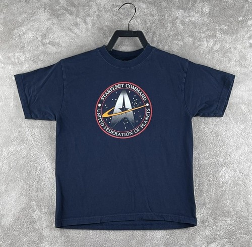 Star Trek Starfleet Command Graphic T-Shirt Blue Youth Age 9/10 2002