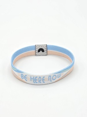 Mantra - Be Here Now - Inspirational Stretch Woven Bracelet