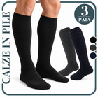 Set 3 Paia Calze PILE Uomo INVERNALI Lunghe Termiche Calzettoni da Neve Calzini
