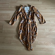 Love Fast Live Hard Floral Deep V Ruched Midi Dress Medium