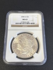 1898-O Morgan $1dollar Coin NGC Graded MS 63