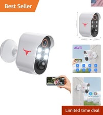 1080p Wireless Security Camera with AI Human Detection, Night Vision, 2-Way T...