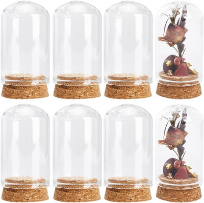 12Pcs Mini Glass Dome Cover 30X50Mm Mini Dome Glass Jar Glass Display Dome Glass