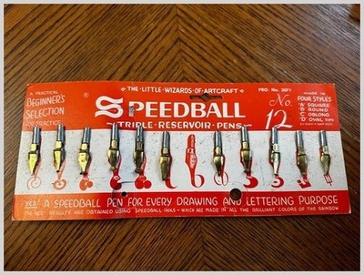 Speedball No. 12 (307I) Pen Nibs: Incomplete Artist Set Graphic Art 1950s