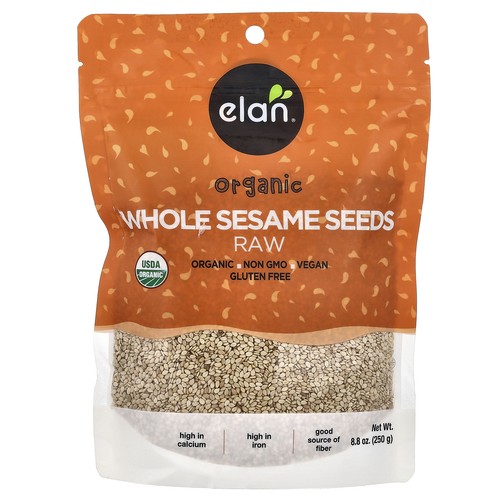 Organic Whole Sesame Seeds, Raw, 8.8 oz (250 g)