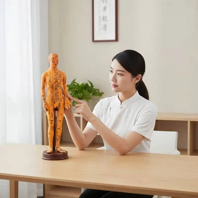 Mannequin D'acupuncture Grandes Écritures Modèle des Méridiens Plastique Souple - Photo 1/4