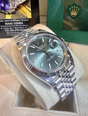 Rolex Datejust 41 Full Set Mint Green Dial Fluted/Jubilee 126334 (2023)