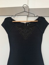 Guess Los Angeles Black Bandage Mini Dress with Lace Detail Size XS