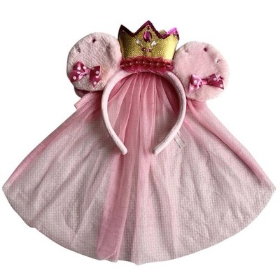 Disney Minnie Princess Headband Crown Veil Pink Ears Tokyo Disney Resort Japan