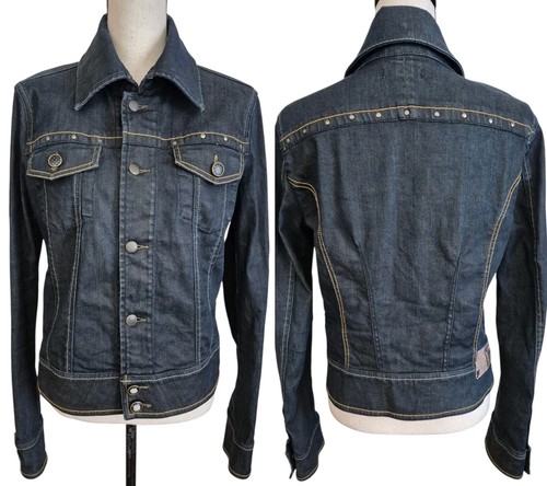 DIESEL Selvedge Denim Jacket Raw Dark Jean Vintage y2k Made In Italy Size Large