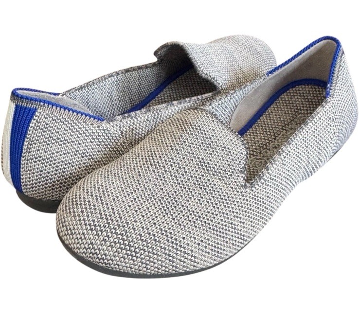 NWT Rothy’s Knit Slip On Round Toe Flat Loafer Taupe Heather Gray Kid Size 13