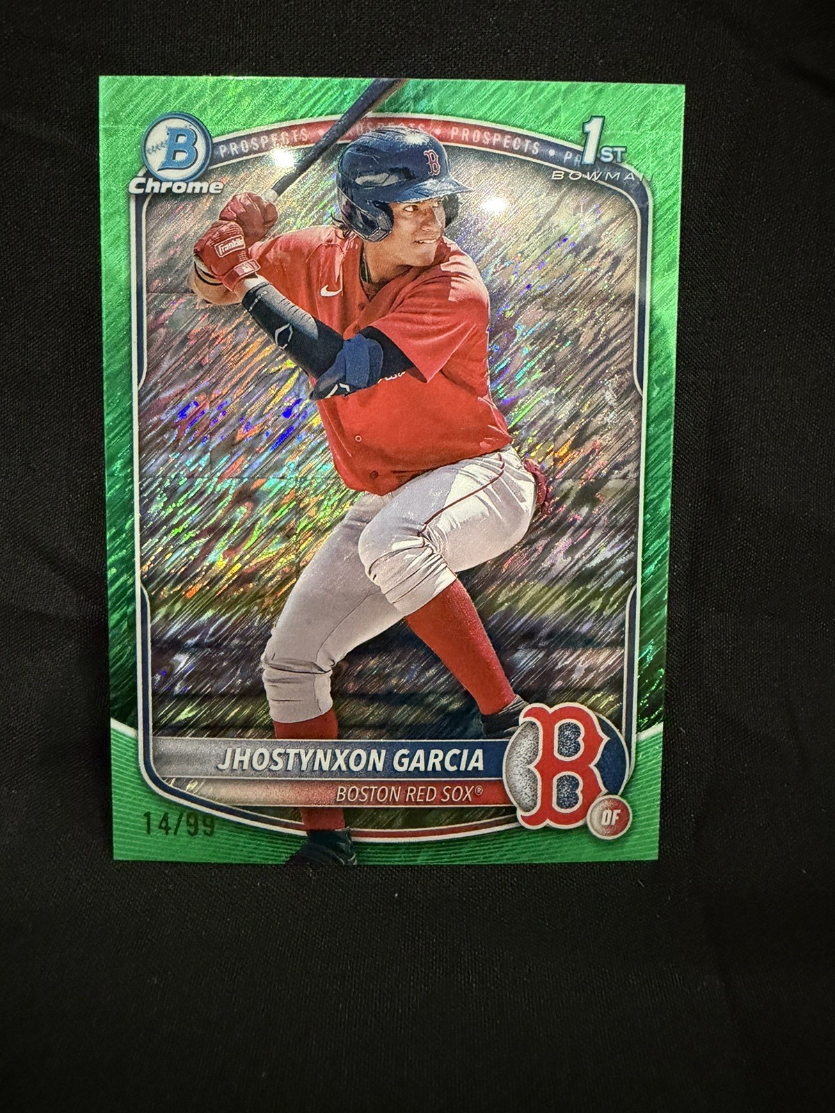 2025 Bowman Chrome Jhostynxon Garcia 1st Bowman Green Shimmer Refractor #/99