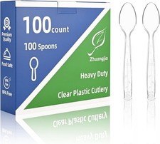 plastic disposable for Party Supplies, 100-Pack Clear Plastic Spoons Dispos