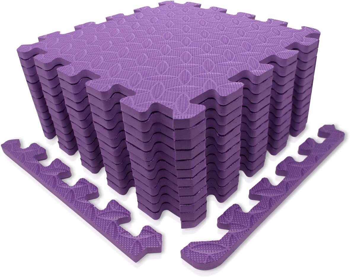 Interlocking EVA Foam Exercise Mat with Protective Edge Tiles for Flooring