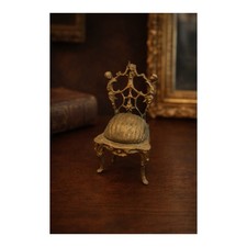 🤎Porte montre gousset ancien en métal – forme chaise – époque Napoléon III🤎