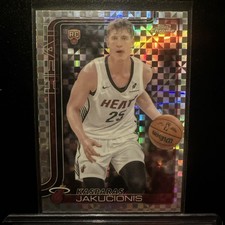 2025 Topps Chrome NBA ROOKIE Kasparas Jakucionis Silver X Fractor Miami Heat 