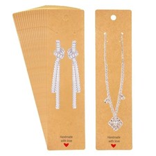 100PCS Necklace Display Cards, 2.16'' x Necklace-Handmade with Love Kraft