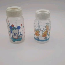 Vintage Evenflo Baby Bottle Disney Mickey Mouse Duck No Nipples 4oz