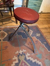 Vintage Premier Red Drum Seat Throne Stool