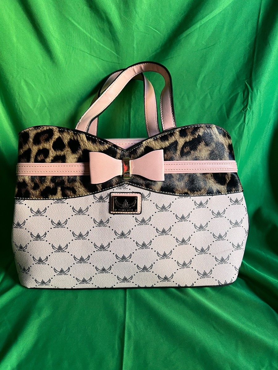 バッグ Wendy Wendy Keen Brown Logo Print Bag w Top Handles & Multiple