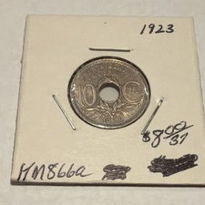 France 10 Centimes Coin 1923 Copper-Nickel KM866a E. Lindauer Circulated