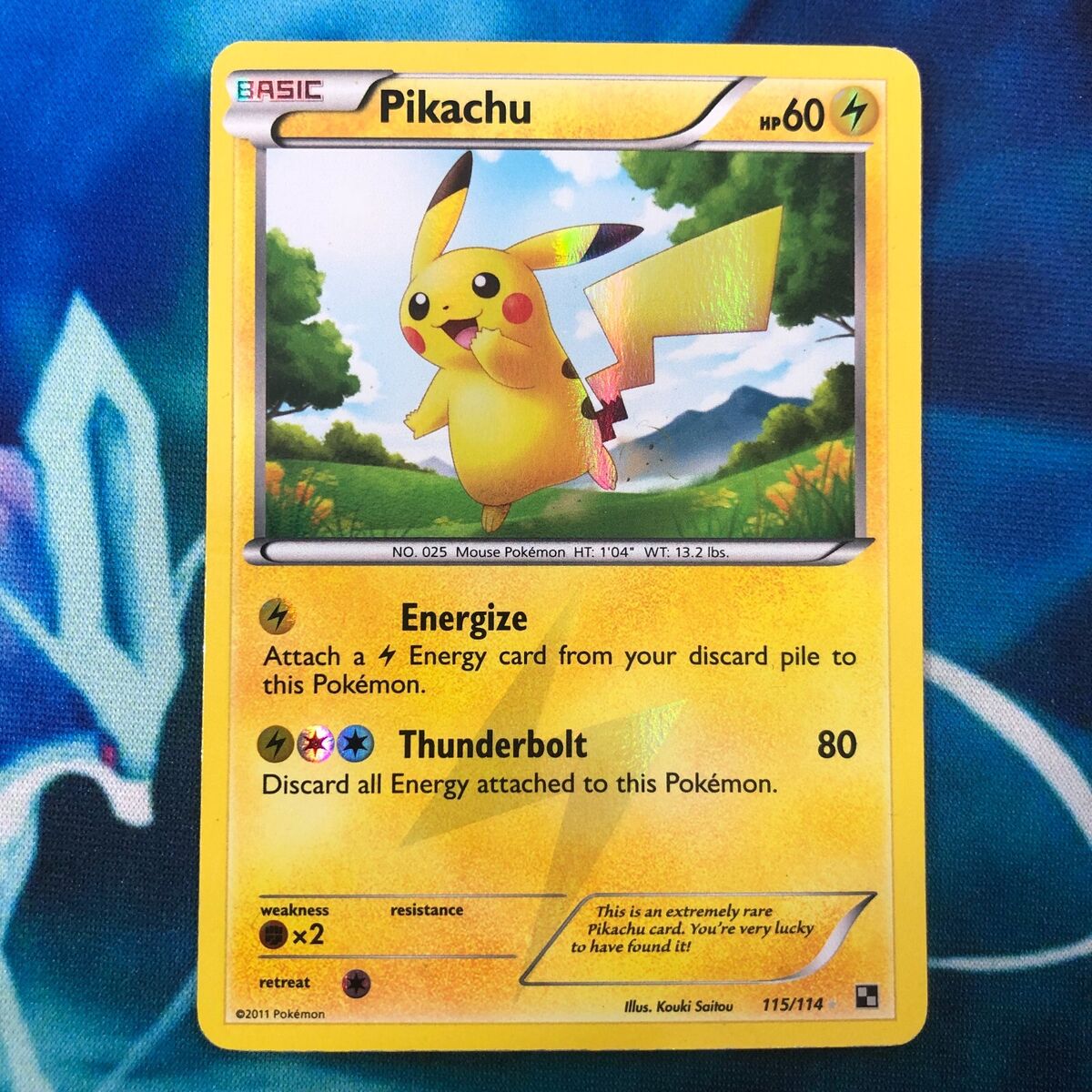 Pikachu - 115/114 - Secret Rare Shiny Black White Base - Pokemon Card -  MP/HP