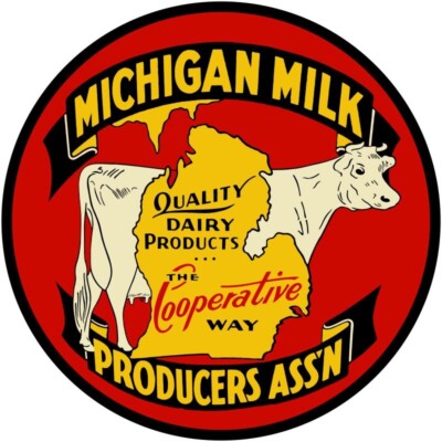 Michigan Milk Producers Association NEW Sign 40'' Dia. Round USA STEEL XXL Size