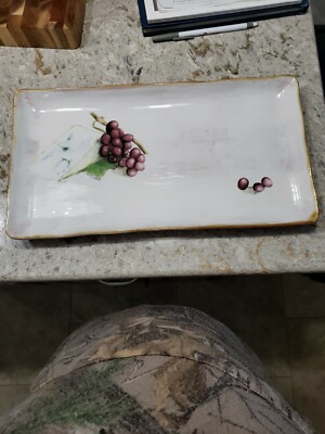 CRATE BARREL~Rectangular serving  platter-terracotta~Bluecheese/Grapes(B28)