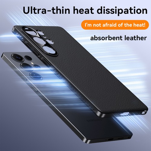 Funda delgada de cuero a prueba de golpes con disipación de calor para Galaxy S24 Ultra/S25 Ultra - Imagen 8 de 18