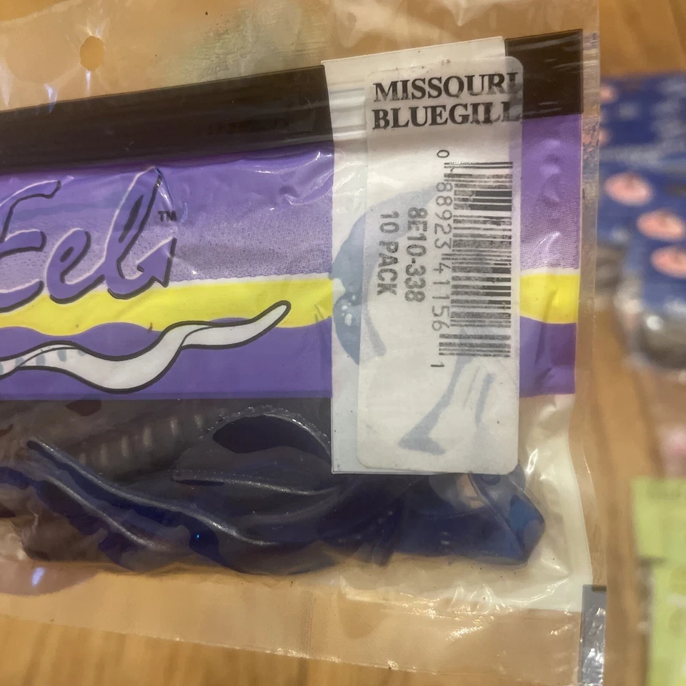 Kalin’s Evil Eel 8” Curly Tail paquete de 10 NOS 1996 Missouri Bluegill Foto 3 de 4