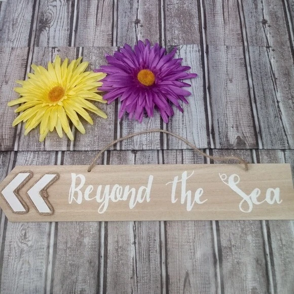Nautical Wood Sign NEW Nautical And Beach House Theme Beyond The Sea -Hanging - Image 2 of 4