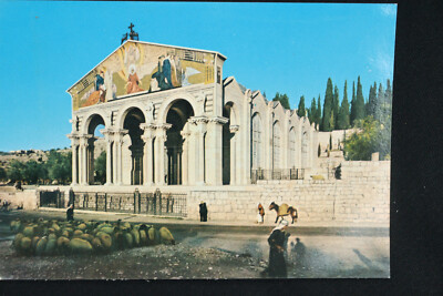 Gethsemane Basilika der Agonie Jerusalem Vintage 60er Jahre Farb Postkarte