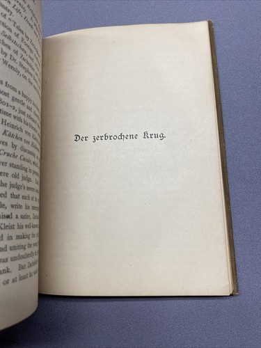 Der Zerbrochene Krug by Heinrich Zschokke Antique Book Hardcover 1909 Joynes - Picture 10 of 10