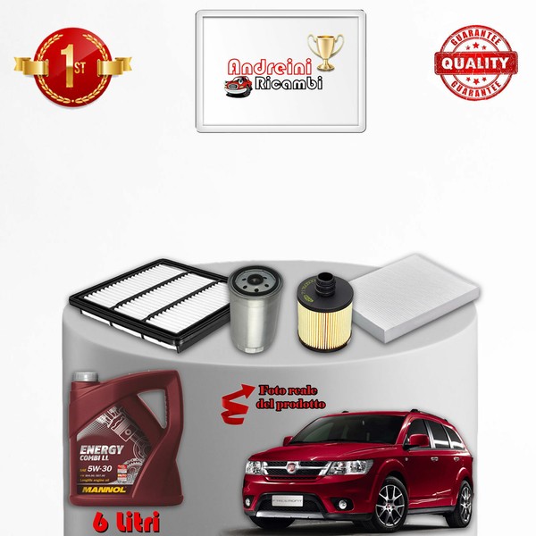 Set Service 4 Filter Und ÖL Fiat Freemont 2.0 JTD 100KW 136CV Von 2011->-image