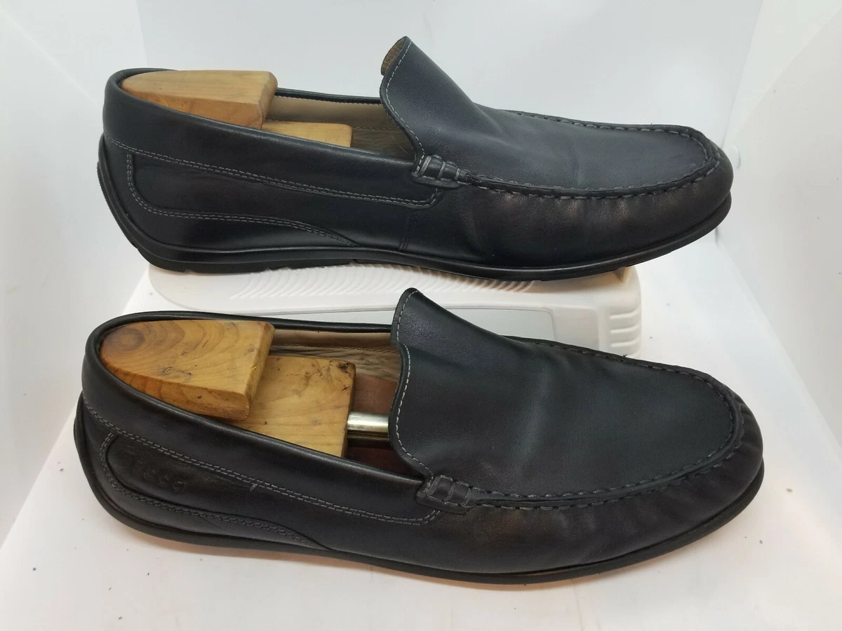 Ecco Men s Black Loafer Slip On Leather Shoes Size EU 45 US 11 11.5