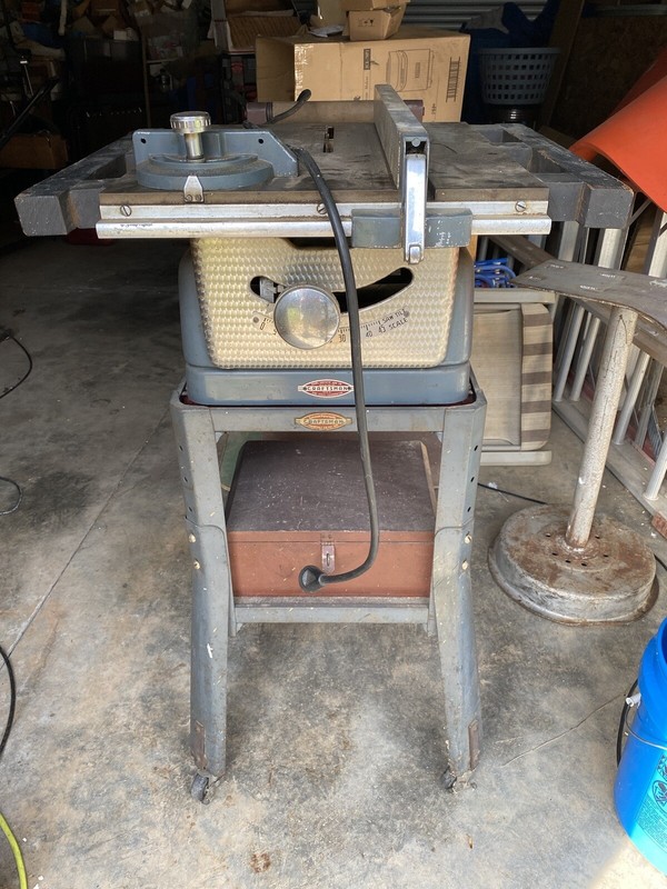 CRAFTSMAN table saw w/rolling cart And Custom ordered ON/OFF LOADERS! RARE!NICE!