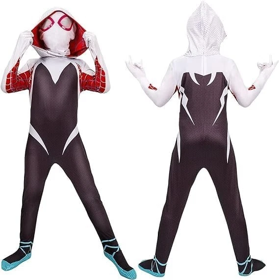 Spiderman Gwen Inspired 2 piece Costume Jumpsuit. Be a superhero everyday - Image 2 of 2