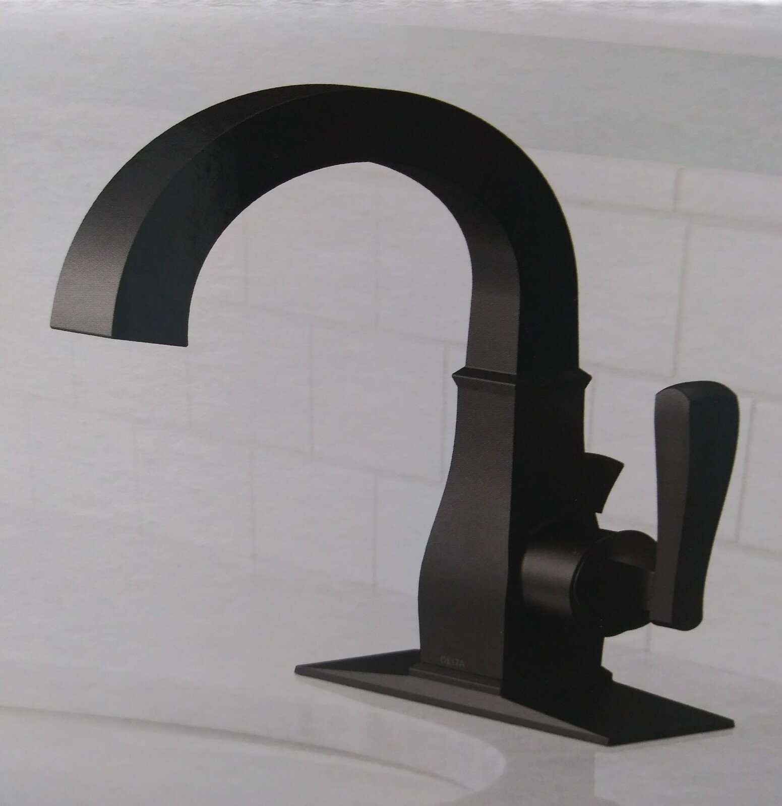 Delta Lakewood Matte Black One Handle High Arc Bathroom Faucet