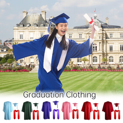 139-210cm Graduation Costume Uniform Bachelor Performance Robe+ribbon+Hat  Set | eBay