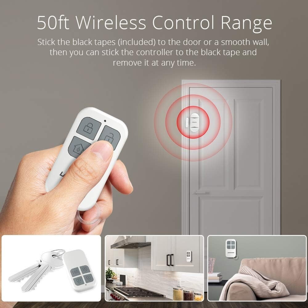 Allarme Per Finestre Ultra Sottile – 4 Pezzi, 130 DB, Sensore Vibrazione, Batteria LR44 Inclusa, Argento, Facile Da Installare