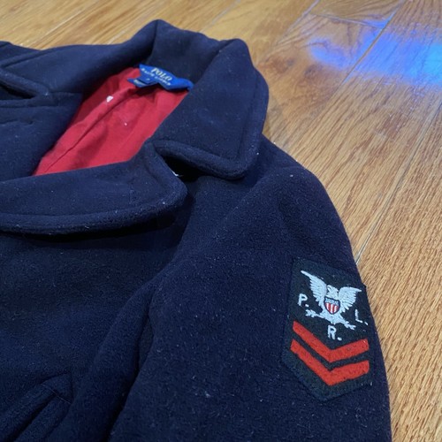 Vintage Polo Ralph Lauren Kid's P-Coat w/ Patch - Navy - Sz 7 - Picture 8 of 15