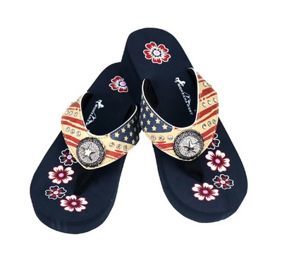 red flip flops with rhinestones