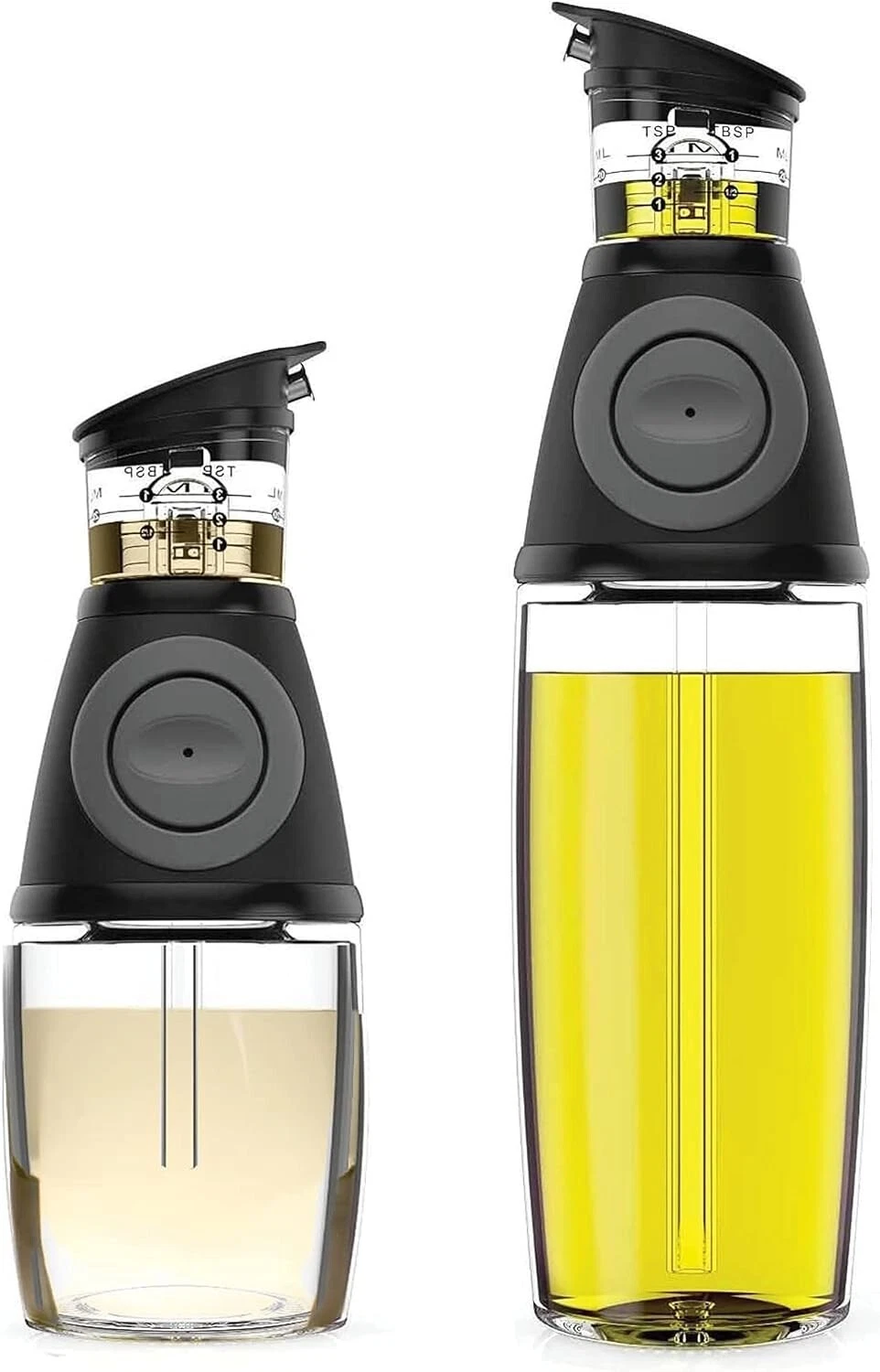 Glass Olive Oil Dispenser Bottle with Pump + Measured Cruet- Kitchen