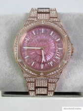NEW Michael Kors Lennox Pave Glitz Pink Crystal Rose Gold Watch MK6992 NWT + Box